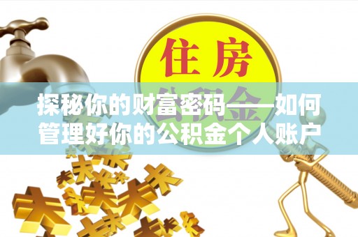 彭泽探秘你的财富密码——如何管理好你的公积金个人账户信息