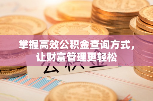 彭泽掌握高效公积金查询方式，让财富管理更轻松