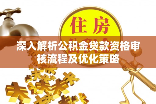 彭泽深入解析公积金贷款资格审核流程及优化策略